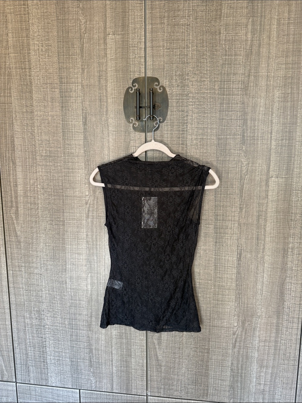 Zara Lace Top Sleeveless Dark Gray